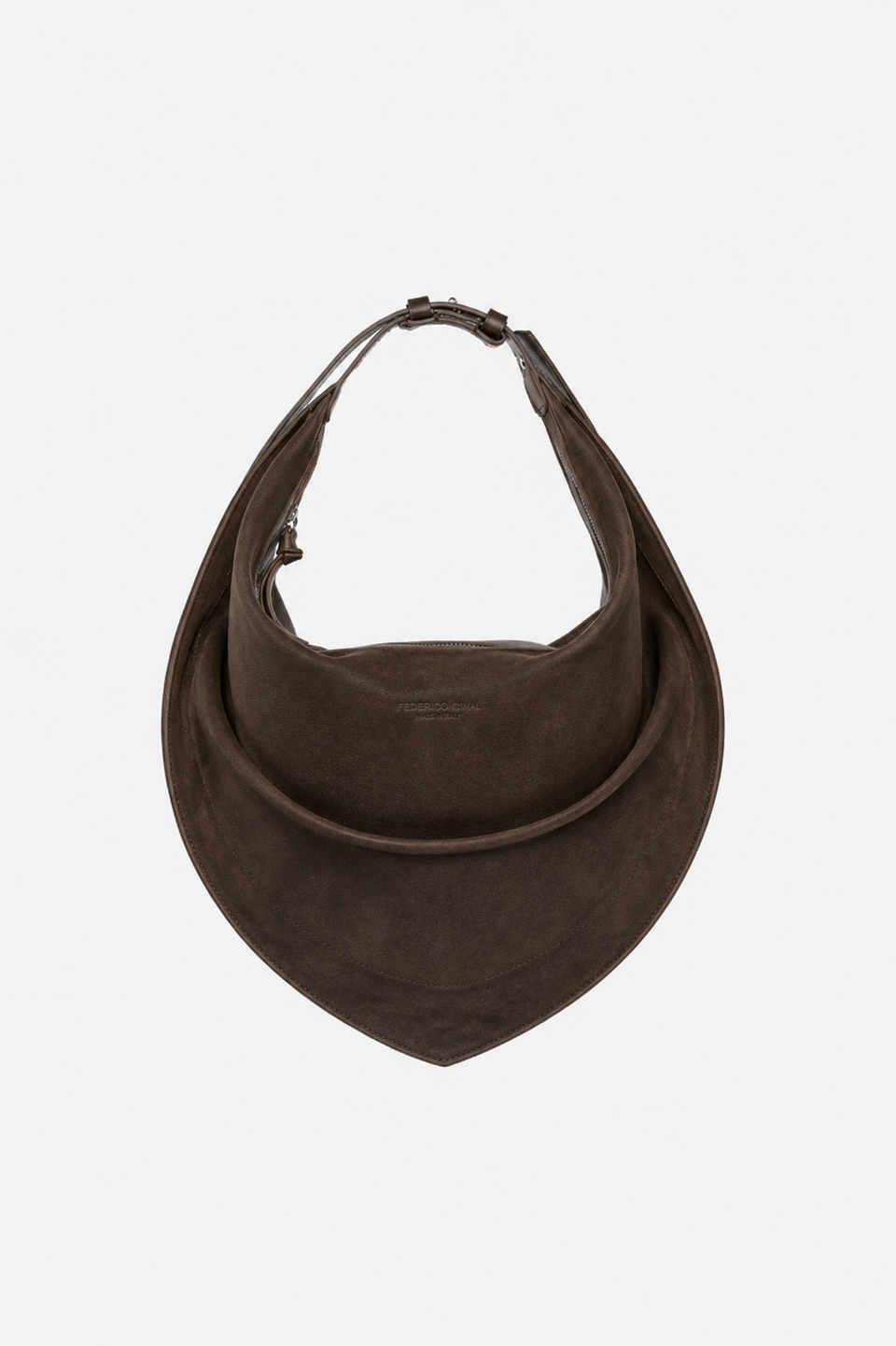 Tortellino Hobo Bag_Suede_Chocolate