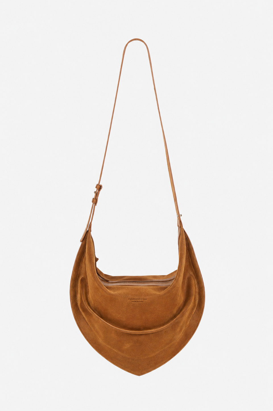 Tortellino Hobo Bag_Suede_Cognac