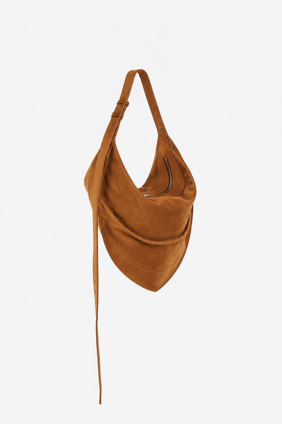 Tortellino Hobo Bag_Suede_Cognac
