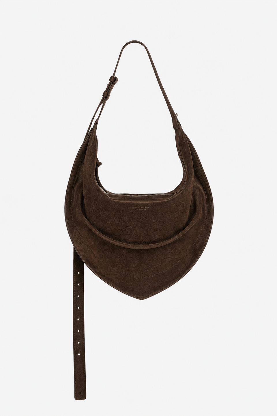 Tortellino Hobo Bag_Suede_Chocolate